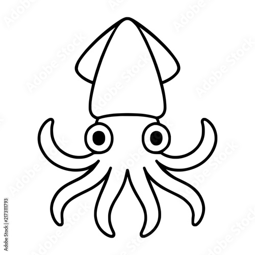 Easy Squid Coloring Page