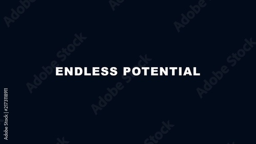 Endless potential typography motion with minimalist glowing square frame animation 4k motion minimalist
