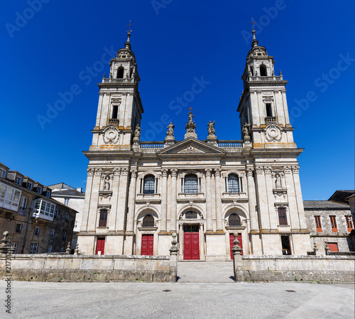 View at the Facade of Cathedral of Santa Maria in Lugo - Spain