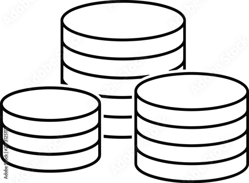 Minimalist coin stacks icon, outline money vector, financial savings symbol