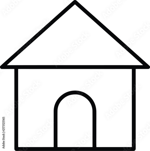 Minimalist house line icon, simple home vector symbol, real estate logo