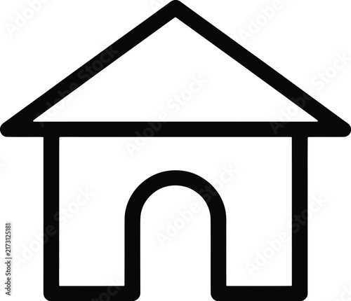 Minimalist house line icon, simple home vector symbol, real estate logo