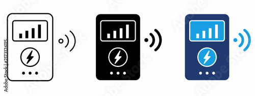 Bild auf Leinwand Smart meter icon set with wireless signal and digital screen display