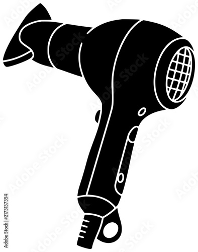 hairdresser illustration salon silhouette hair logo dryer icon care outline beauty hairstyle equipment fashion style stylist blow dry barber shape adults vector graphic background