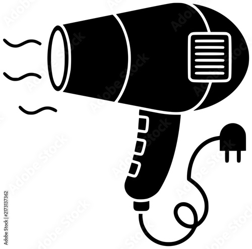 hairdresser illustration salon silhouette hair logo dryer icon care outline beauty hairstyle equipment fashion style stylist blow dry barber shape adults vector graphic background