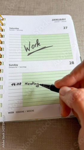 Weekend Work Scheduled in Weekly Planner