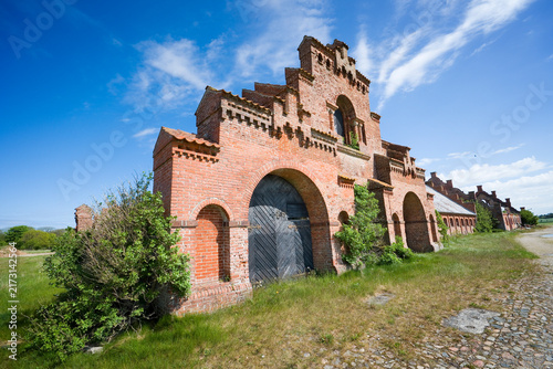 Burned main building of the agricultural area Egebaksande in Thisted County, Denmark