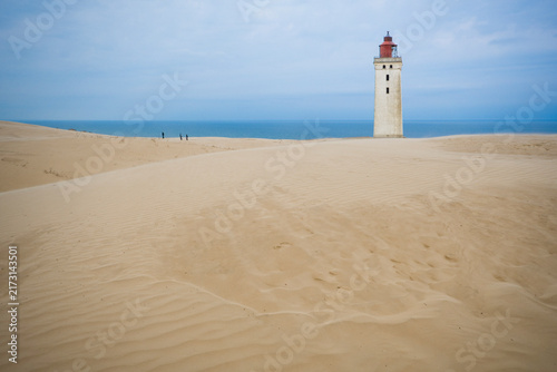 Rubjerg Knude Lighthouse on dunes in northern Denmark