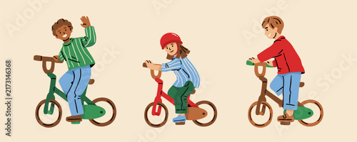 Child Bicycle Ride Illustration