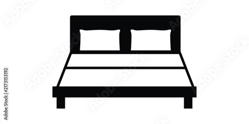 double bed vector.