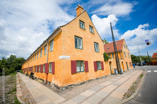 Nyboder historic row house district of former Naval barracks in Copenhagen, Denmark