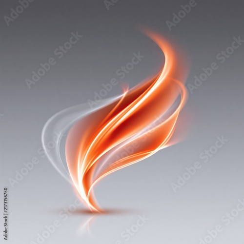 Elegant Abstract Orange and White Flowing Wave Design