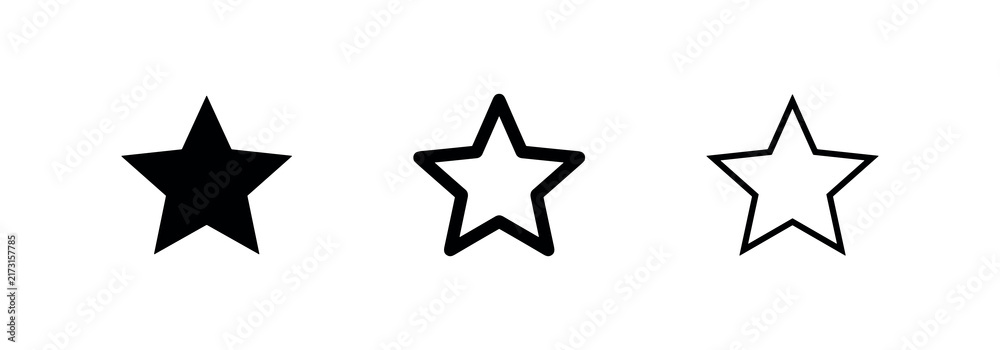 Obraz premium Five pointed star icon set for UI design