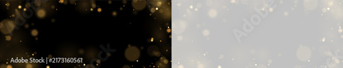 Canvastavla Scattered glowing golden bokeh lights on a dark background creating a soft lumin