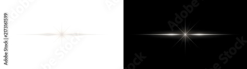 Fotografie Simple white star sparkle with soft horizontal light streak perfect for elegant