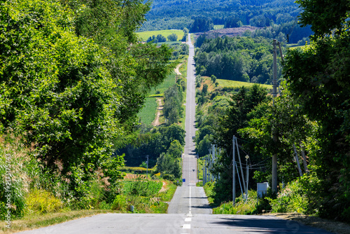 Canvas Print 上富良野町・ジェットコースターの路（まっすぐに伸びる一本道）