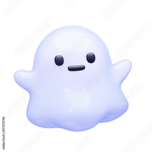 Cute Halloween 3D Icon Collection - Cute Halloween Character Set - Cute Ghost - Transparent 3D PNG Elements