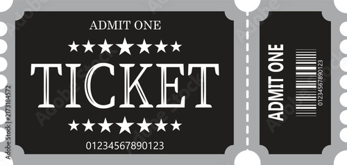 Foto Ticket with white stars