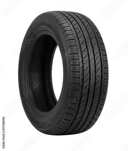 Foto New black car tire isolated on a clean transparent background