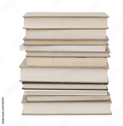 Fotografía Stack of hardcover books isolated on a transparent background