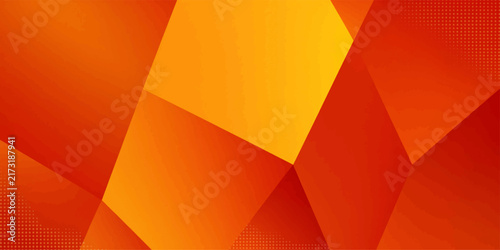 Abstract Orange Geometric Background with Triangles, Polygon Shapes, Dynamic Lines, Yellow Light Accents, Modern Vector Pattern and Creative Decorative Design Wallpaper