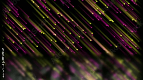 Colorful fiber light motion, background overlay with glowing bokeh particles 4k.