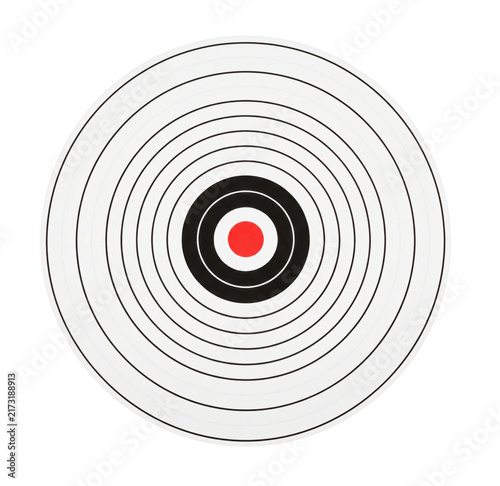 Obraz na płótnie Concentric circles target with red bullseye isolated on transparent background