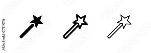 Fotografie Magic wand icon with a star, symbolizing magic, enchantment, fantasy, and transf