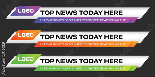 Modern broadcast banners for news and video production templates