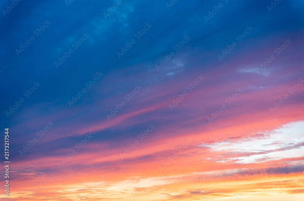 Fototapeta premium Colorful sunset with dramatic sky
