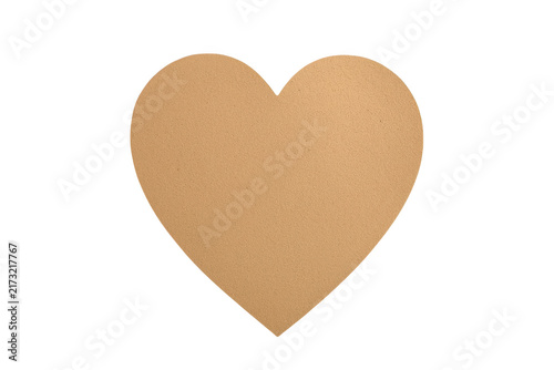 Large beige kraft paper heart shape