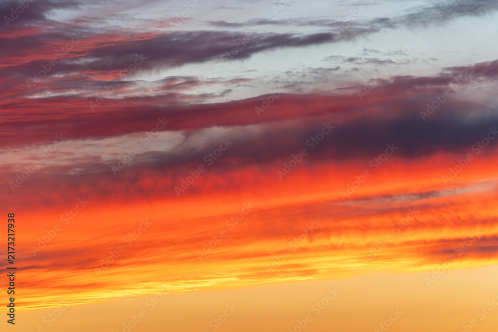 Fototapeta premium Colorful sunset with dramatic sky