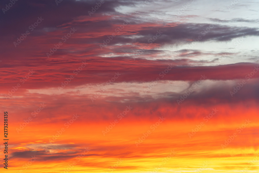 Fototapeta premium Colorful sunset with dramatic sky