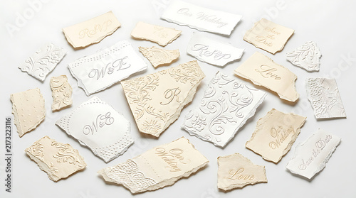 Broken pieces of flatbread crackers on a surface