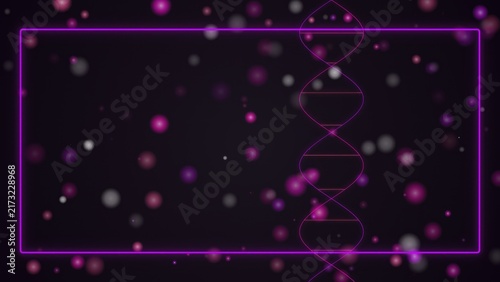 Obraz na plátne Abstract background featuring a glowing purple rectangular frame surrounded by f
