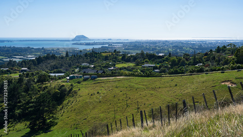 View over Omokoroa, Tauranga, towards Mount Maunganui, Bay of Plenty, New Zealand