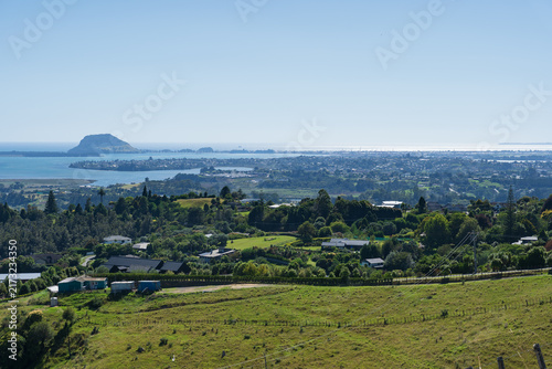 View over Omokoroa, Tauranga, towards Mount Maunganui, Bay of Plenty, New Zealand