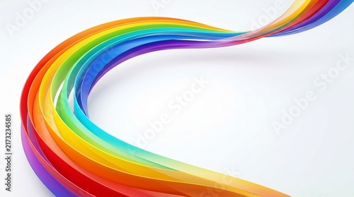 Vibrant rainbow curve flowing abstract background bright colors