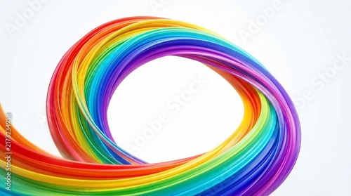Vibrant rainbow swirl abstract colorful design element smooth flow