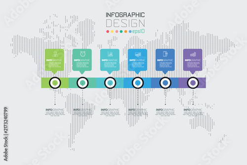 Minimalist Tag Process Business Infographic Template