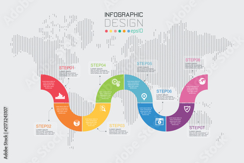 6 Step S-Curve Timeline Diagram Infographic