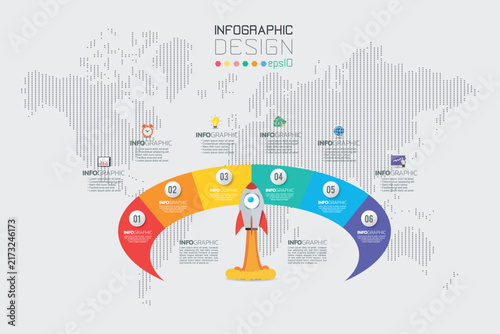 Rocket Launch Arc Business Growth Timeline Infographic
