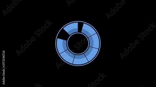 video animation of a blue spinning circular loading bar
