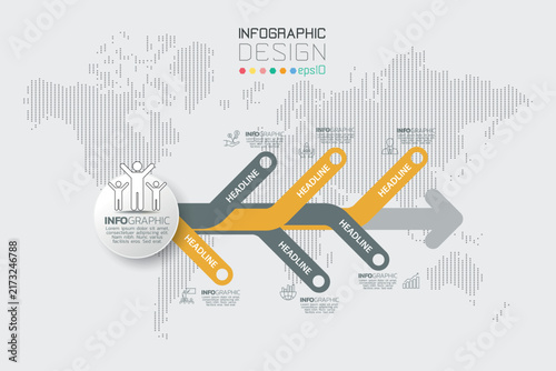 5 Step Multi Directional Arrow Business Infographic