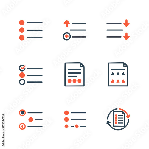 Foto List and Document Organization Duotone Icon Set