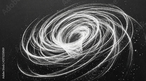 Abstract swirl pattern creates a dynamic spiral shape on dark background.