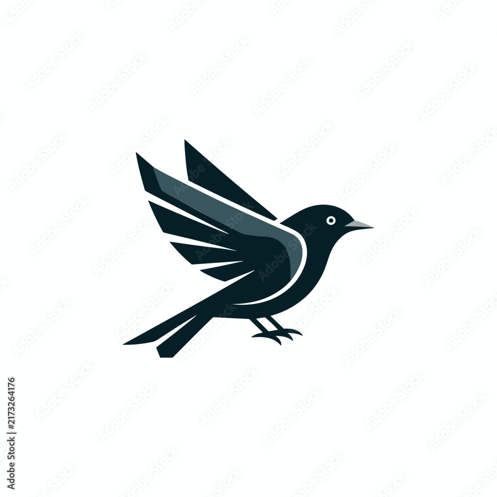 Fototapeta premium Minimalist stylized bird icon logo design