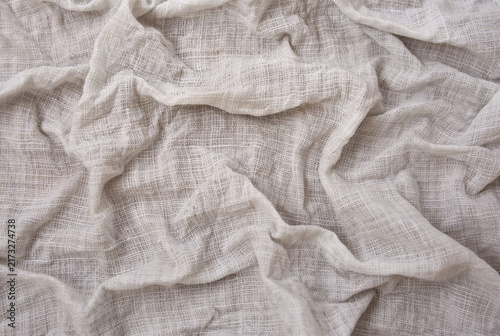 Wrinkled linen fabric folds texture