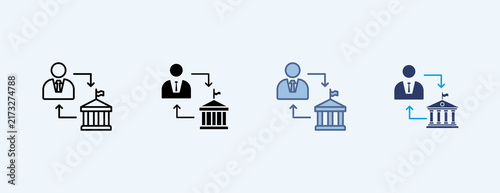 Business To Goverment Multiple Icon Illustration Vector, Contains 