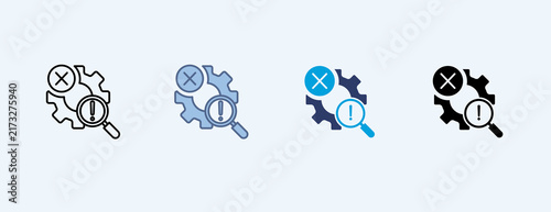 Obraz w ramie Defect Detection Multiple Icon Illustration Vector, Contains search, error